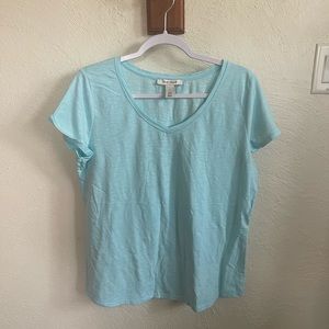 White House Black Market Blue Tee Size Large